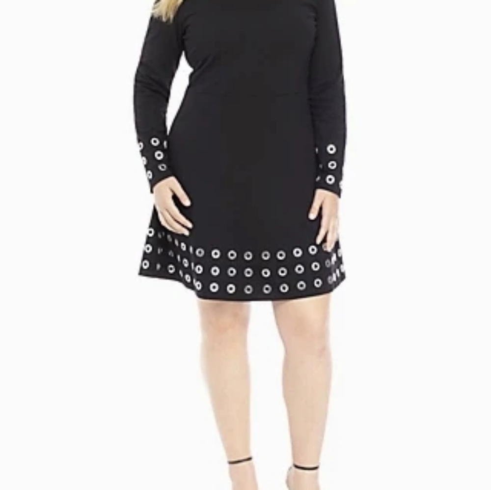 MICHAEL Michael Kors Black Dress with Eyelet Accents
